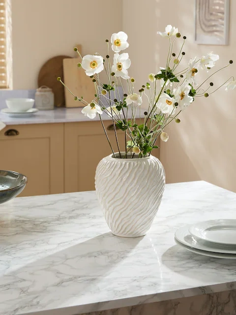 Natural Ceramic Fairford Textured Medium Vase