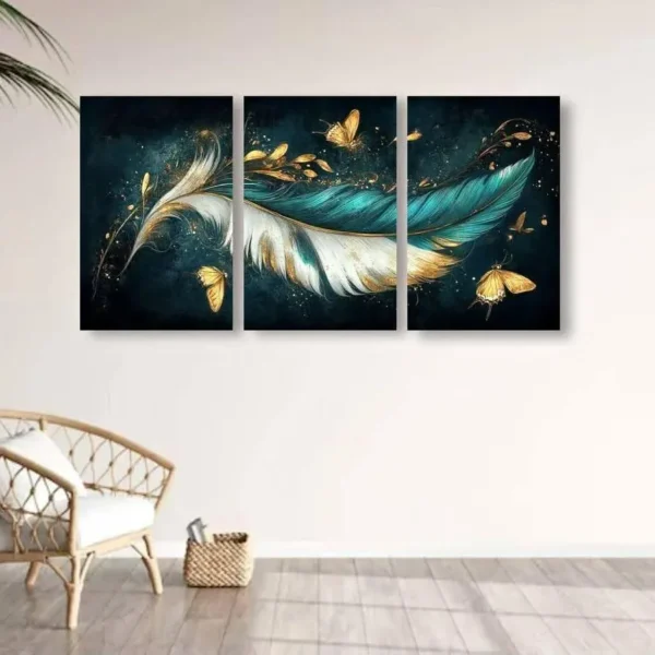 floating-feather-dream-teal-and-gold-painting