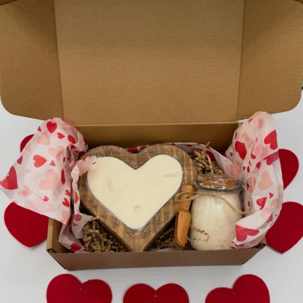Soy Wax Heart Shaped Candle - Gift Set