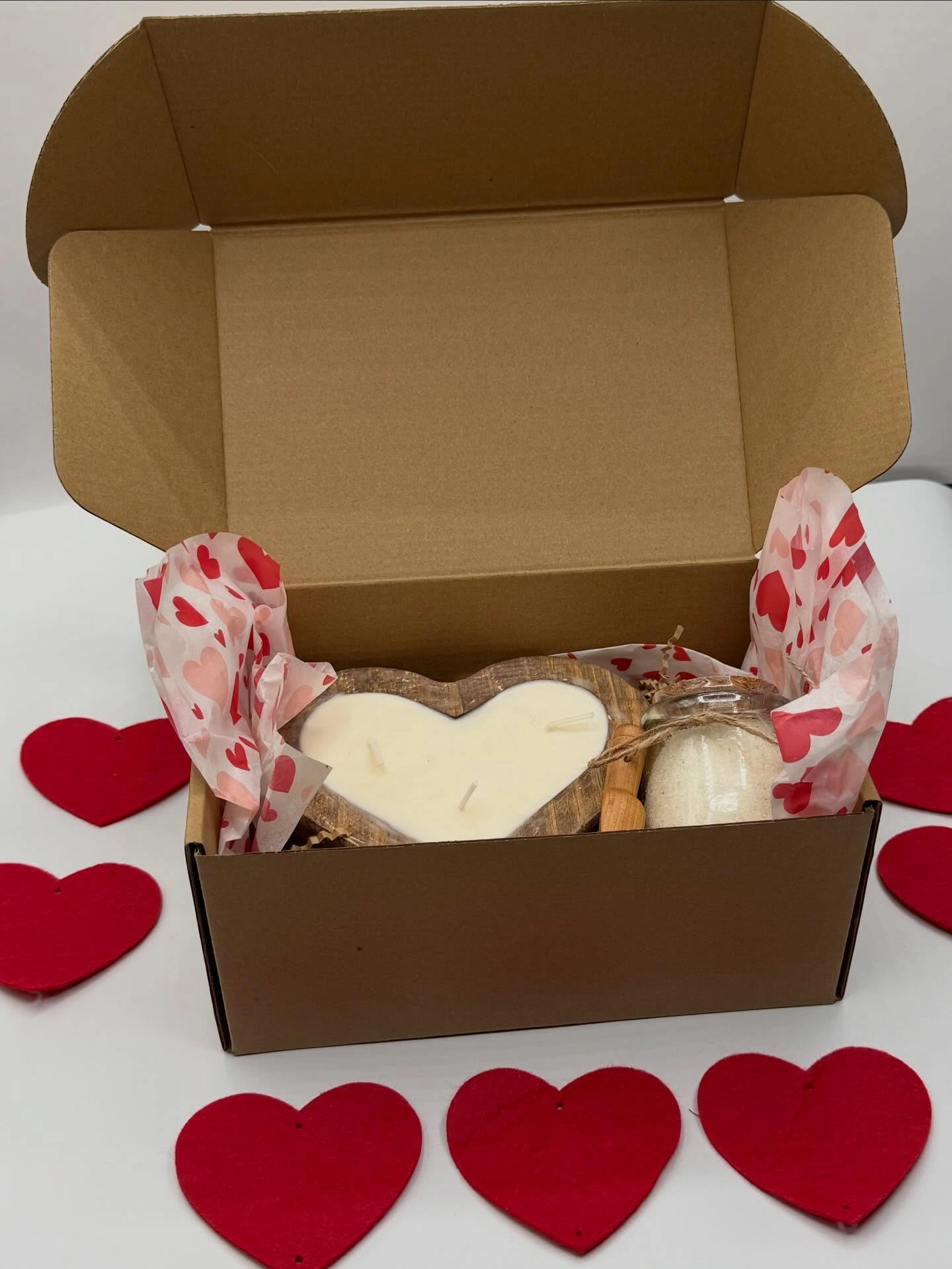 Soy Wax Heart Shaped Candle - Gift Set
