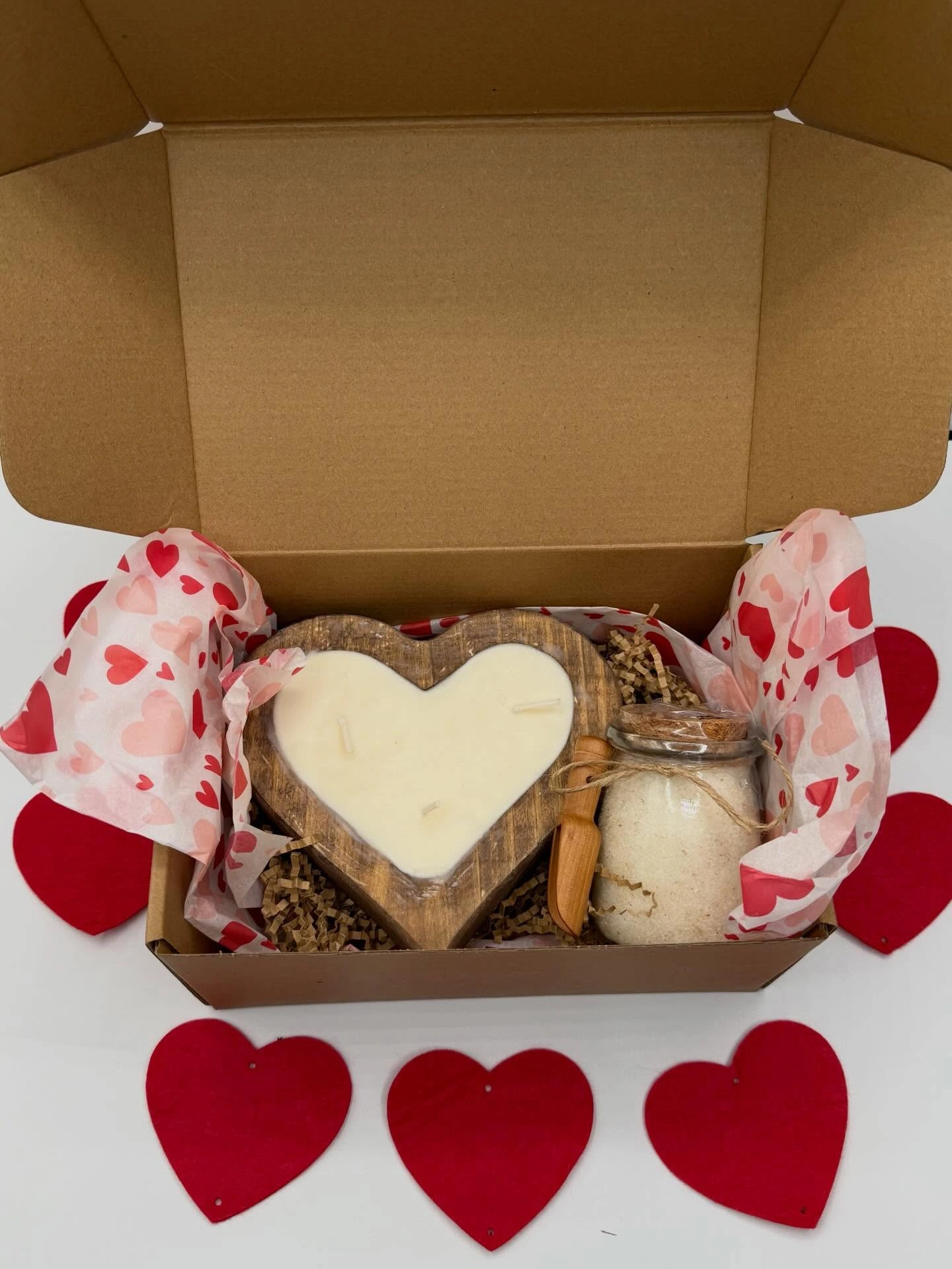 Soy Wax Heart Shaped Candle - Gift Set