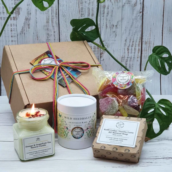 sustainable-spa-gift-box-with-candle-soap-seedbom-vegan-delights