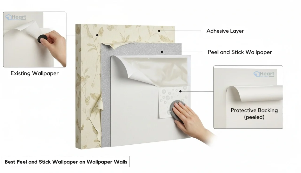 Peel and Stick Wallpaper on Wallpaper